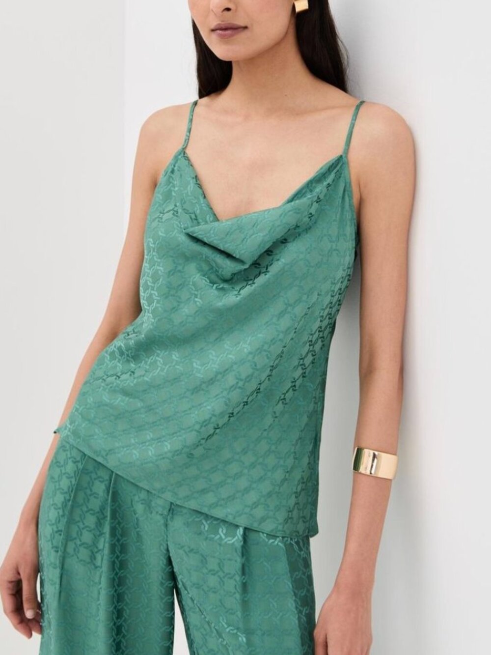 NWOT Veronica Beard Silk Patterned Pantsuit + Tank - Picture 5 of 16